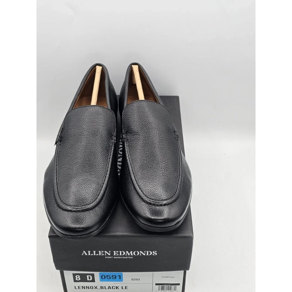 Allen Edmonds Leather Lennox Black‎ Slip On Loafer Men's Size 8D - MSRP 409$